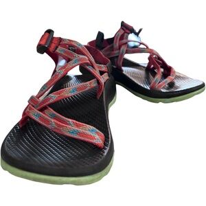 Chacos Women’s Orange / Teal southwestern print Walking Hiking Vibram Sole US 5